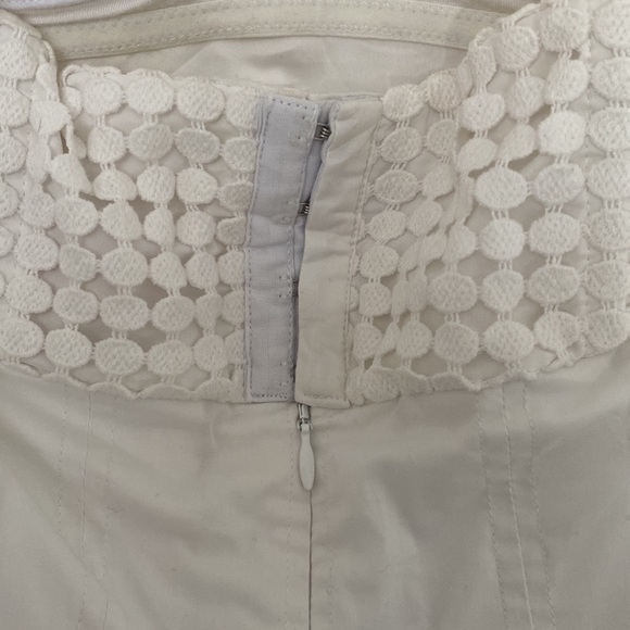 CATHERINE MALANDRINO - Midi dress white skater style strapless size 6 - Picture 5 of 6